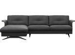 Ecksofa FLEXLUX "Glow, super bequem durch hochwertigem Sitzaufbau mit Federkern, L-Form", schwarz (deep schwarz), B:273cm H:81cm T:158cm, 100% Echteder, Sofas, Ecksofa, Modernes skandinavisches Design