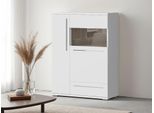 Highboard OTTO HOME "Piano Vitrine", weiß (weiß hochglanz), B:90cm H:123cm T:40,2cm, Holzwerkstoff, Sideboards, Highboard, UV lackiert, Soft-Close Funktion