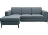 Ecksofa "LOOKS VII L-Form", blau (petrol), B:214cm H:82cm T:146cm, 100% Polyester, LOOKS BY WOLFGANG JOOP, Sofas, Ecksofa, klare Linien, edles Design