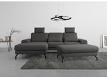Ecksofa SIT & MORE "Cinturo L-Form", grau (anthrazit), B:283cm H:91cm T:175cm, Sofas, Ecksofa, inklusive Sitztiefenverstellung und Federkern, Sitzhöhe 48 cm