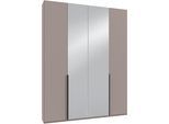 Kleiderschrank WIMEX "Mugano,in 5 Breiten,2 Höhen,2 Tiefen, viele Farben, Made in Germany", braun (saharagrau, griffe schwarz), B:180cm H:236cm T:40cm, Holzwerkstoff, Schränke, Kleiderschrank, mit langen Griffen aus Metall, mit oder ohne Spiegel