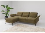 Ecksofa SIT & MORE "Emely, inkl. Sitztiefenverstellung", grün (olive), B:264cm H:92cm T:198cm, 100% Polyester, Sofas, Ecksofa, wahlweise mit Bettfunktion,Bettkasten,Kopf- & Armteilverstellung