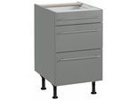 Unterschrank OPTIFIT "Bern", grau (basaltgrau, basaltgrau), B:50cm H:87cm T:58,4cm, Schränke, Unterschrank, 50 cm breit, mit Schubkasten und 2 Auszügen, höhenverstellbare Füße
