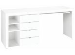 Schreibtisch BORCHARDT MÖBEL "Dolly", weiß (weiß matt), B:173cm H:78cm T:50cm, Tische, Schreibtisch, mit 3 Fächern und 4 Schubkästen