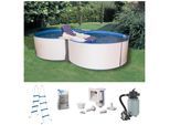 Achtformpool MY POOL BWT "JOY 3", weiß, B:360cm H:120cm L:625cm, Schwimmbecken, Achtformpool, Höhe 120 cm, in verschiedenen Größen erhältlich