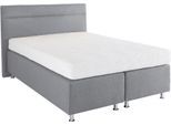 Boxspringbett, grau (strukturstoff grau), ohne LED-Beleuchtung, Liegefläche B/L: 140cm x 200cm, H3, Bonnell-Federkernmatratze, Bezug Unterbox und Kopfteil: Strukturstoff (77% Polyester und 23% Viskose);Bezug Obermatratze 100% Polyester, waschbar bis 60C, WESTFALIA SCHLAFKOMFORT, Komplettbetten, Boxspringbett, wahlweise mit LED-Beleuchtung