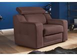Sessel EXXPO - SOFA FASHION "Lotos, Loungesessel", braun (schoko), B:95cm H:92cm T:98cm, Sessel, Sessel, mit Kopf- bzw. Rückenteilverstellung