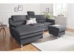 Ecksofa SIT & MORE "Cardoso L-Form", grau (dunkelgrau), B:264cm H:90cm T:162cm, Luxus-Microfaser 2 (100% Polyester);Luxus-Microfaser ALTARA NUBUCK (100% Polyester);Luxus-Microfaser 1 (100% Polyester), Sofas, Ecksofa, mit Federkern, wahlweise mit Bettfunktion