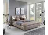 Polsterbett "Altea in 3 Größen verfügbar", beige, B:190cm L:210cm, Bezug 100% Polyester pflegeleicht, Polsterung: Polsterwatte, Material Gestell: gepolsterter Holzwerkstoff, Füße Metall silber verchromt, WESTFALIA SCHLAFKOMFORT, Betten, Polsterbett, pflegeleicht mit Polsterung, robust, mit vormontierten Schrauben