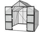 Gewächshaus VITAVIA "Domus 8300", schwarz, B:257cm H:253,9cm T:325cm, Gewächshäuser, Gewächshaus, mit Doppelschwingtüren und bodentiefer Türschwelle, 4 mm Hohlkammer