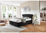 Boxspringbett, schwarz (mikrovelours schwarz), Liegefläche B/L: 140cm x 200cm, H3, 5-Zonen-Tonnentaschen-Federkernmatratze, Bezug Unterbox und Kopfteil: Mikrovelours, 100% Polyester;Bezug Obermatratze 100% Polyester, waschbar bis 60C, WESTFALIA SCHLAFKOMFORT, Komplettbetten, Boxspringbett, in diversen Ausführungen