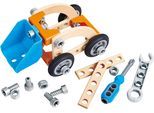 Konstruktions-Spielset HAPE "Fahrzeug-Bauset", bunt, Spielbausteine, Baby, Holz, Kunststoff, Metall, Konstruktions-Spielset