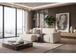 Schlafsofa HOME AFFAIRE "Noord Schlafecksofa, Breite 250 cm", beige (natur), B:250cm H:82cm T:143cm, 94% Polyester, 6% Nylon, Sofas, Schlafsofa, Cord, Struktur, Webstoff, mit Wellenunterfederung, Massivholzrahmen
