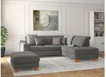 Ecksofa SIT & MORE "Dundee L-Form", grau, B:263cm H:86cm T:219cm, Sofas, Ecksofa, mit Federkern und Massivholzfüßen, wahlweise mit Kopfteilverstellung