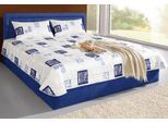 Polsterbett, blau, B:190cm L:210cm, Bezug Bett: Mikrofaser (100% Polyester);Bonnell-Federkernmatratze: Mischgewebe (51% Polyprophlen, 39% Polyester, 10% Baumwolle);Kaltschaummatratze: Frottee (100% Polyester), Bezug abnehm- und waschbar bis 60C, WESTFALIA SCHLAFKOMFORT, Betten, Polsterbett, inkl. Bettkasten bei Ausführung mit Matratze
