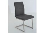 Freischwinger K+W KOMFORT & WOHNEN "6511", grau (asphalt, edelstahloptik), B:46cm H:90cm T:62cm, Stühle, Freischwinger, Freischwinger mit Hochkantrohr und praktischem Metallgriff am Rücken