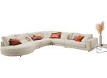 Ecksofa 3C CANDY "Enisa II, bequem und komfortabel, Mega Familiensofa, L-Form", beige (nature), B:395cm H:86cm T:225cm, 85% Polyester, 15% Viskose, Sofas, Ecksofa, incl. 3 Flatterkissen, wahlweise mit Flecken-Schutz-Bezug Easy care