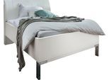 Futonbett WIEMANN "Monaco, Bettgestell, Bettrahmen, komfortables Polsterkopfteil", weiß, B:109cm L:218cm, Betten, Futonbett, Polsterkopfteil aus Kunstleder, verschiedene Größen, in Komforthöhe