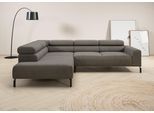 Ecksofa HOME AFFAIRE "Antonelli, L-Form, inkl. Kopfteilverstellung, Breite 276 cm", grau, B:276cm H:71cm T:219cm, 95% Polyester, 5% Nylon, Sofas, Ecksofa, ohne Sitztiefenverstellung, in Feincord, grau