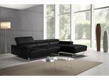 Ecksofa EGOITALIANO "Malika, edel und bequem, Designsofa mit hochwertigen Bezügen, L-Form", schwarz, B:287cm H:94cm T:165cm, Leder »BULL« (echtes Rindsleder). Geschliffenes, pigmentiertes und behandeltes Rindsleder mit einer Dicke von 1, 3-1, 5 mm. Dieses Leder zeigt eine ziemlich weiche Hand mit einem halb undurchsichtigen Aussehen. Es handelt sich um ein geschütztes Leder. Eine leichte Deckschic
