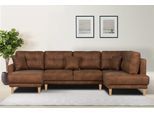 Wohnlandschaft HOME AFFAIRE "TRIPLO U-Form wahlweise mit Schlaffunktion, B/T/H: 310/192/90 cm", braun (cognac), B:310cm H:90cm T:192cm, 100% Polyester, Sofas, Wohnlandschaft, Schlafsofa, auch mit Bettkasten, Steppung im Rückenkissen