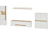 Wohnwand HOME AFFAIRE "Giron", weiß (weiß, wotan eiche), B:350cm H:155cm T:45cm, Holzwerkstoff, Kastenmöbel-Sets, Wohnwand
