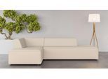 Ecksofa OTTO HOME "Ecksofa Cavan mit Ottomane links oder rechts bestellbar", beige, B:270cm H:72cm T:180cm, 100% Polyester, Sofas, Ecksofa, L-Form mit Wellenunterfederung, Maße B/T/H: 270/180/72 cm