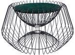 Beistelltisch KAYOOM "Malibu 325, Beistelltisch mit edler Marmorplatte", grün (grün, schwarz, schwarz, grün), B:60cm H:35cm T:60cm, Eisen, Marmor, Tische, Beistelltisch, ø-Marmorplatte: ca. 37 cm, angesagtes Metalldesign, pflegeleicht