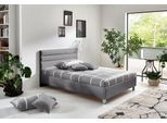 Polsterbett, grau (anthrazit), B:150cm L:210cm, Bezug: Microvelours (100% Polyester);Bonnell-Federkern-Matratzenbezug: 100% Polyester;Kaltschaum-Matratzenbezug: Frottee 100% Polyester, Bezug abnehm- und waschbar bis 60C, WESTFALIA SCHLAFKOMFORT, Betten, Polsterbett