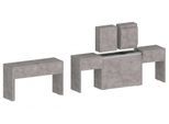 Sitzgruppe HOME AFFAIRE "Praktika", silber (silber beton), B:290cm H:45cm T:25cm, Sitzmöbel-Sets, Sitzgruppe, Je Bank ausziehbar bis 290 cm