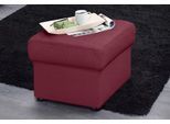 Hocker SIT & MORE "Bansin", rot (bordeaux), B:58cm H:45cm T:58cm, Luxus-Microfaser ALTARA NUBUCK (100% Polyester);SOFTLUX-Kunstleder;NaturLEDER (echtes Rindsleder)/Korpus SOFTLUX-Kunstleder, Hocker, Hocker