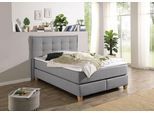 Boxspringbett HOME AFFAIRE, grau, B:160cm L:209cm, Komplettbetten, Boxspringbett, inklusive Komfortschaum-Topper