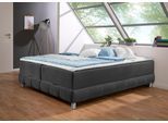 Boxspringbett HOME AFFAIRE "Vaasa", grau (schiefer), B:186cm L:226cm, Komplettbetten, Boxspringbett, für Dachschrägen geeignet, inkl. Bettkasten und Topper