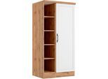Vorratsschrank KOCHSTATION "KS-Lana", weiß (matt weiß, wotaneiche), B:80cm H:166cm T:60cm, Holzwerkstoff, MDF, Schränke, Vorratsschrank, Breite 80 cm