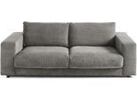 2-Sitzer 3C CANDY "Enisa softig und legeres Big-Sofa, bequem und komfortabel", grau (dunkelgrau), B:230cm H:85cm T:127cm, 88% Polyester, 12% Polyacryl, Sofas, 2-Sitzer, Zeitloses und stylisches Loungemöbel, in Breitcord
