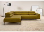 Ecksofa HOME AFFAIRE "Antonelli, L-Form, inkl. Kopfteilverstellung, Breite 276 cm", grün (pistachio), B:276cm H:71cm T:219cm, 95% Polyester, 5% Nylon, Sofas, Ecksofa, ohne Sitztiefenverstellung, in Feincord, pistachio