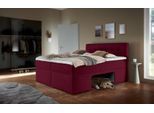 Boxbett HOME AFFAIRE "Carolin", rot (bordeaux meliert), B:162cm L:210cm, Komplettbetten, Boxbett, mit Nische inkl. gepolsterter Unterlage für Haustiere