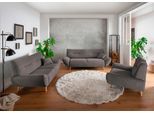 Polstergarnitur HOME AFFAIRE "Drago elegant und zeitlos, komfortabel, moderne Formensprache", grau (grau, braun), H:81cm T:90cm, 100% Polyester, Sitzmöbel-Sets, Polstergarnitur, Set 3-2-1, bequem, versch. Stoffe, inkl. 2 Zierkissen