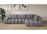 Ecksofa OTTO HOME "AZITA L-Form, XXL 352 cm Designsofa in Bubble-Opitk", grau (dunkelgrau), B:352cm H:72cm T:210cm, 100% Polyester, Sofas, Ecksofa, lose Rückenkissen, traumhafte Steppung