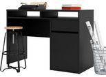 Schreibtisch INOSIGN "Plus", schwarz (schwarz matt, schwarz matt, schwarz matt), B:110,2cm H:77,4cm T:48,2cm, Tische, Schreibtisch, mit vielen Stauraummöglichkeiten, zeitloses Design