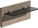Ablageelement WIEMANN "Meran", beige (eiche, sägerau), B:40cm H:20cm T:12cm, Glas, Holzwerkstoff, Regale, Ablageelement, wahlweise mit LED-Beleuchtung