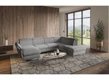 Wohnlandschaft HOME AFFAIRE "Calypso U-Form", grau, B:334cm H:85cm T:227cm, 100%Polyester, Sofas, Wohnlandschaft, wahlweise mit motorischer Relaxfunktion
