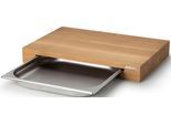 Schneidebrett CONTINENTA "Eiche", braun (holzfarben), B:32,5cm H:7cm L:48cm, Edelstahl, Massivholz, Schneidebretter, Schneidebrett, mit Schublade