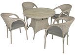 Garten-Essgruppe GARDEN PLEASURE "BASTIA", beige (sandfarbend, sand), B:300cm H:73cm T:300cm, Aluminium, Kunststoff, Polyrattan, Sitzmöbel-Sets, Garten-Essgruppe, mit bequemer Polsterung