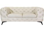 Chesterfield-Sofa HOME AFFAIRE "Glynis", beige, B:185cm H:75cm T:99cm, Struktur (100% Polyester);Samtoptik (100% Polyester), Sofas, Chesterfield-Sofa, aufwändige Knopfheftung, moderne Chesterfield Optik, Fußfarbe wählbar