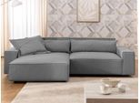 Ecksofa OTTO HOME "KINLEE Design-Sofa mit Recamiere rechts/links, Maße B/T/H 251/144/70cm", grau, B:251cm H:70cm T:144,5cm, 100% Polyester, Sofas, Ecksofa, L-Form mit Wellenunterfederung, ohne Bettfunktion, modern und beguem