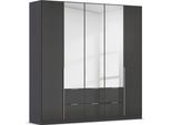 Drehtürenschrank OTTO HOME "Kleiderschrank Schrank Garderobe AGORDO mit Dekor- oder Hochglanzfront", grau (graumetallic, hochglanz effektgrau), B:226cm H:229cm T:54cm, Holzwerkstoff, Schränke, Drehtürenschrank, mit Außenschubkästen, in 7 Breiten und 2 Höhen MADE IN GERMANY