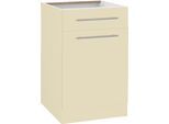 Unterschrank WIHO KÜCHEN "Unna", beige (front und korpus: magnolia), B:50cm H:82cm T:57cm, Schränke, Unterschrank, 50 cm breit, ohne Arbeitsplatte