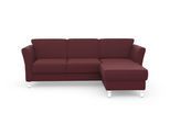 Ecksofa SIT & MORE "Visby L-Form", rot (bordeaux), B:248cm H:87cm T:162cm, Sofas, Ecksofa, wahlweise mit Bettfunktion und Bettkasten, frei im Raum stellbar