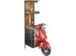 Dekoobjekt LOCKER "Regal SCOOTER ROSSO im Vintagestil", rot, B:70cm H:190cm T:115cm, Holzwerkstoff, Metall, Dekofiguren, Dekoobjekt